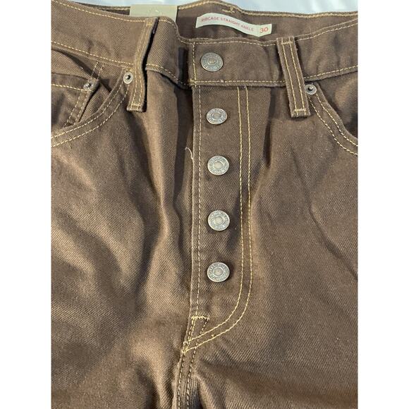Levi’s Women’s Ribcage Straight Ankle Brown Jeans 30X27 NWT - Picture 4 of 10